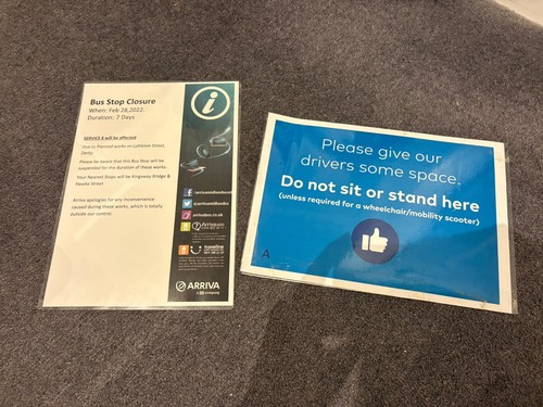 Arriva bus notice x2 - arriva,