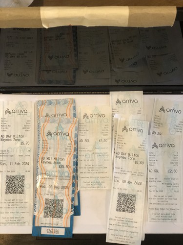 Arriva used bus tickets - -,
